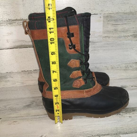 Eddie Bauer Duck Waterproof Snow Hiking Winter Boot Mens 8 Green Blue Leather - Picture 7 of 14